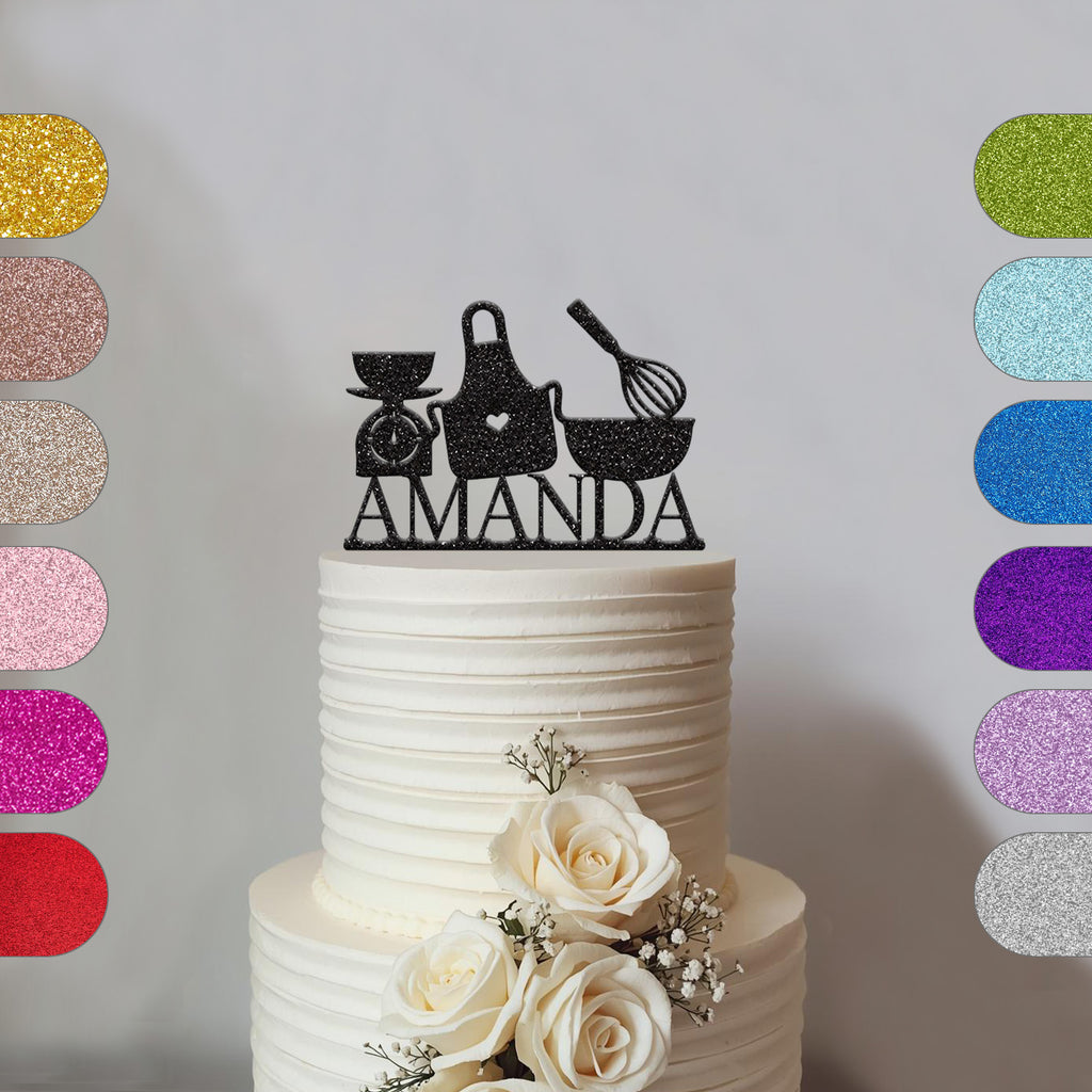 Personalised Baking Cake Topper with Name - hero