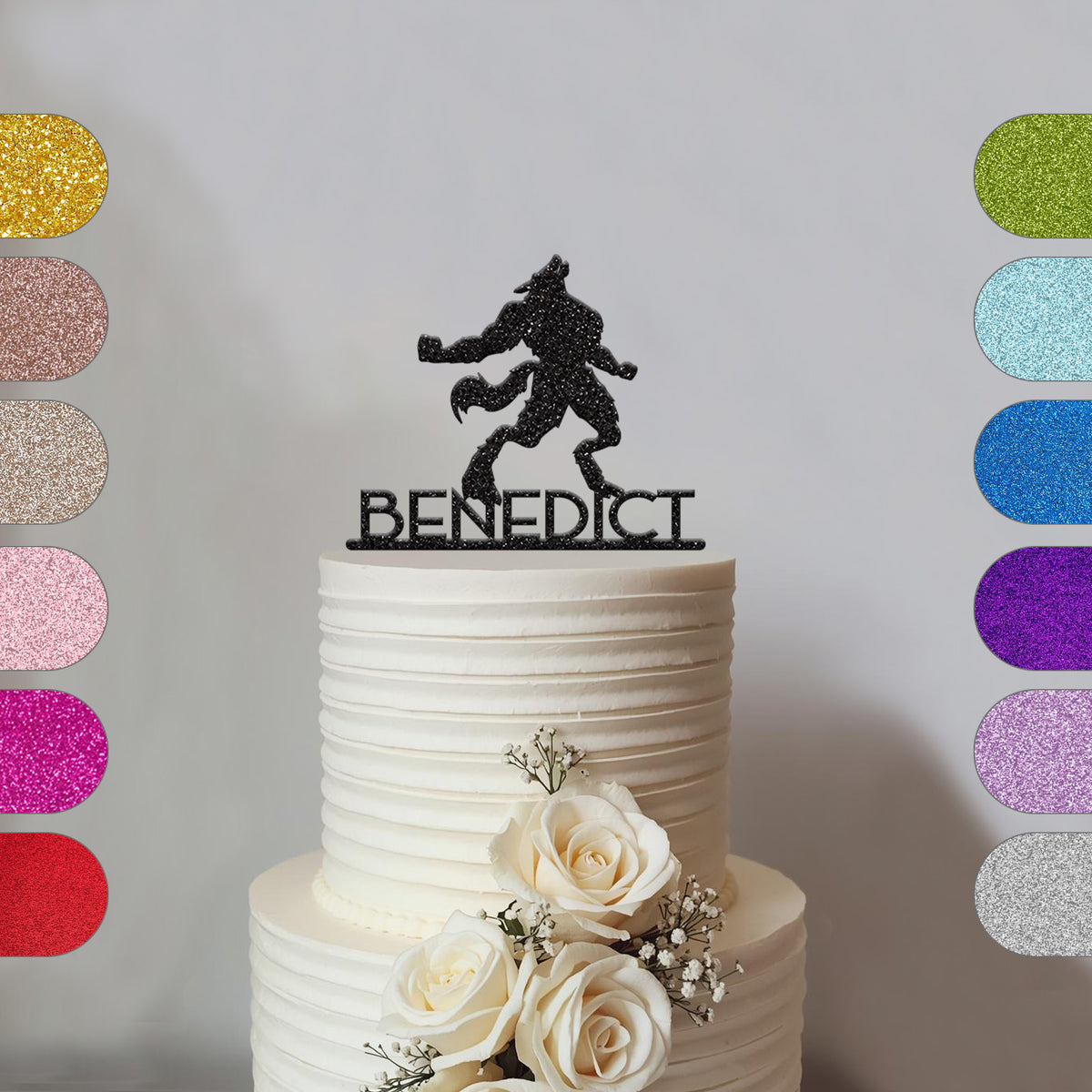 Personalised Werewolf Cake Topper with Name - hero