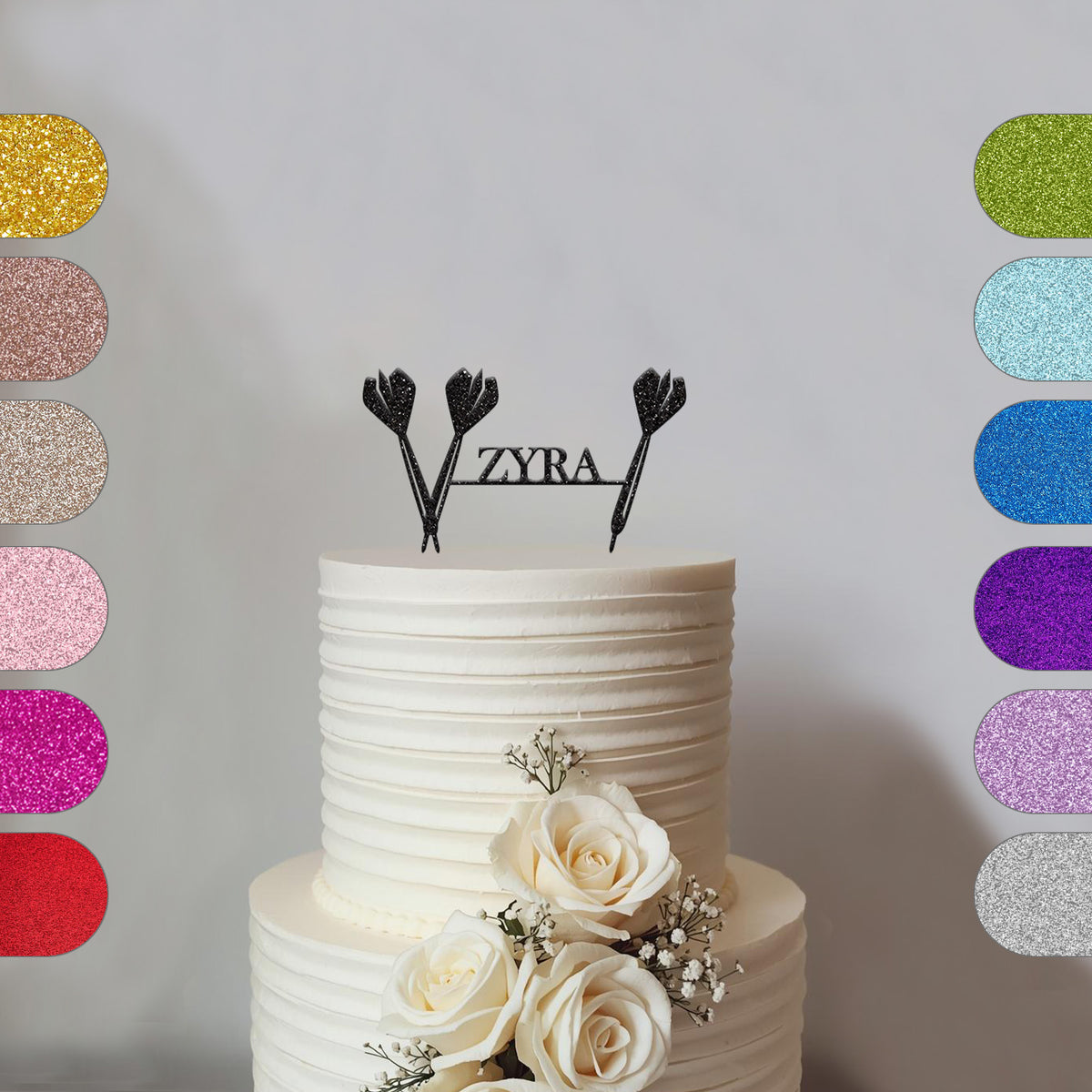 Personalised Darts Cake Topper with Name - hero