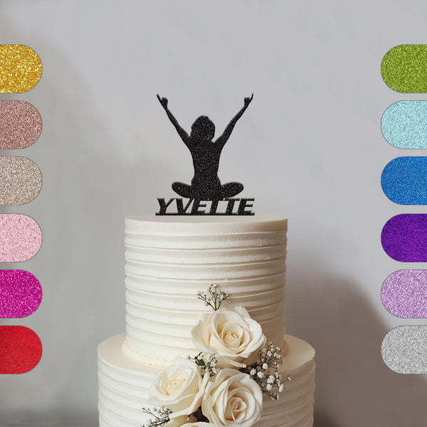 Personalised Yoga Cake Topper with Name - hero