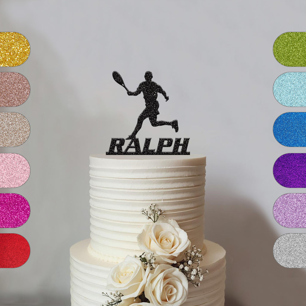 Personalised Racket Sports Cake Topper with Name - hero