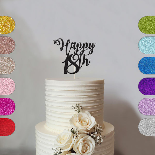 Personalised Curly Script Cake Topper – Age - hero