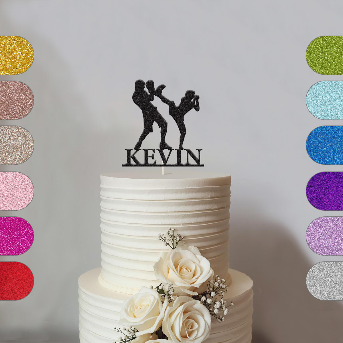 Personalised Kickboxing Training Cake Topper – Name - hero