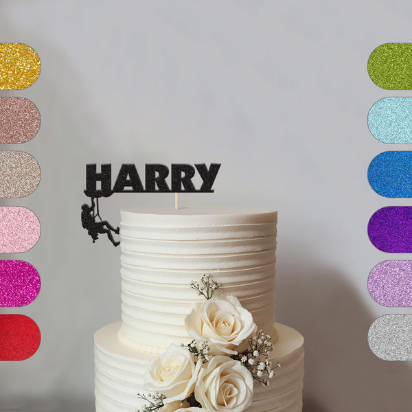 Personalised Rock Climber Cake Topper with Name - hero