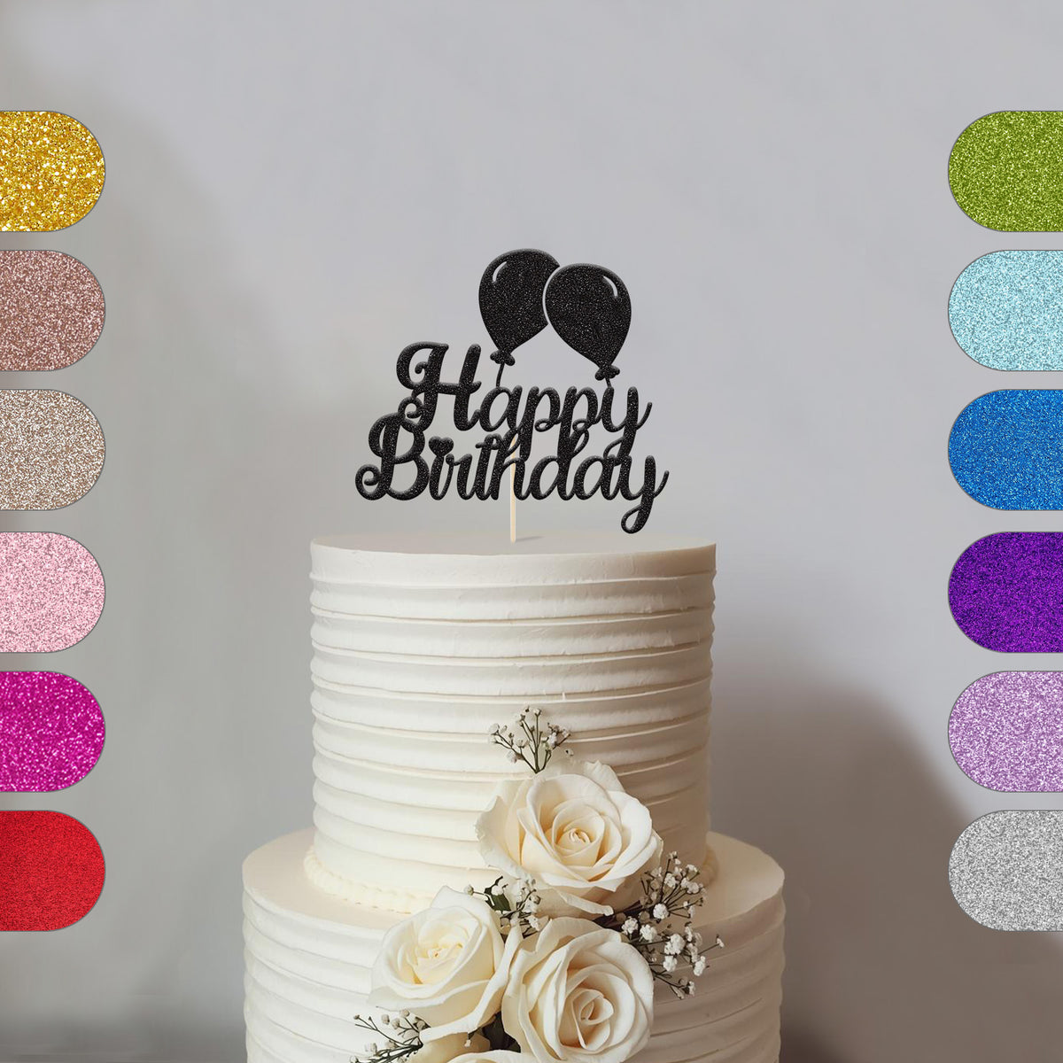 Happy Birthday Balloons Cake Topper - hero
