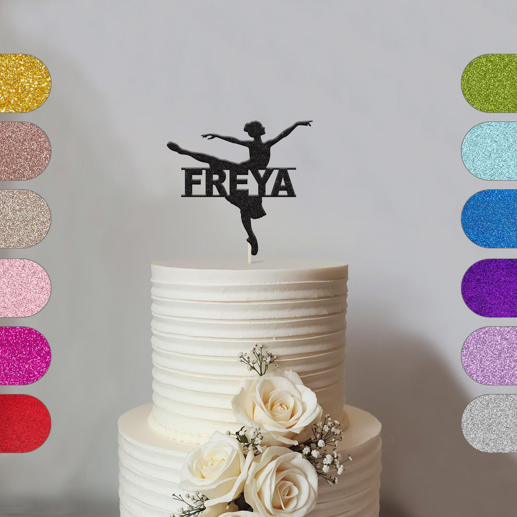 Personalised Ballerina Cake Topper with Name - hero