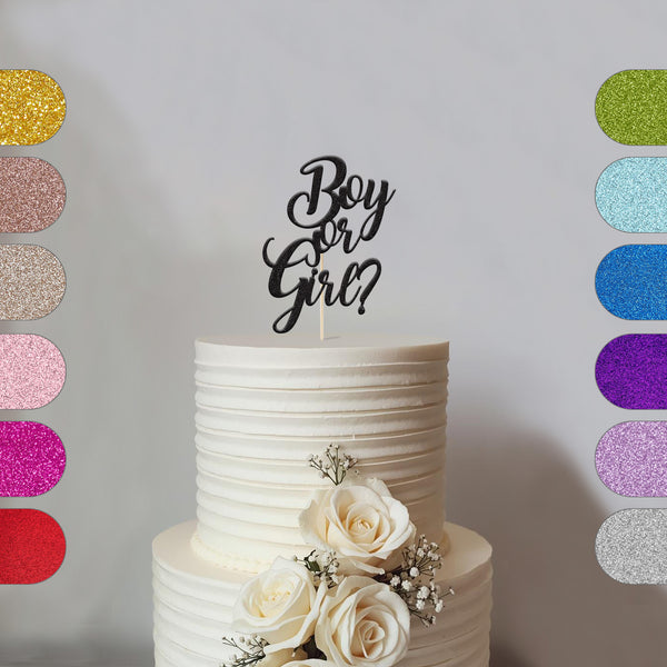 Boy or Girl Gender Reveal Cake Topper - hero