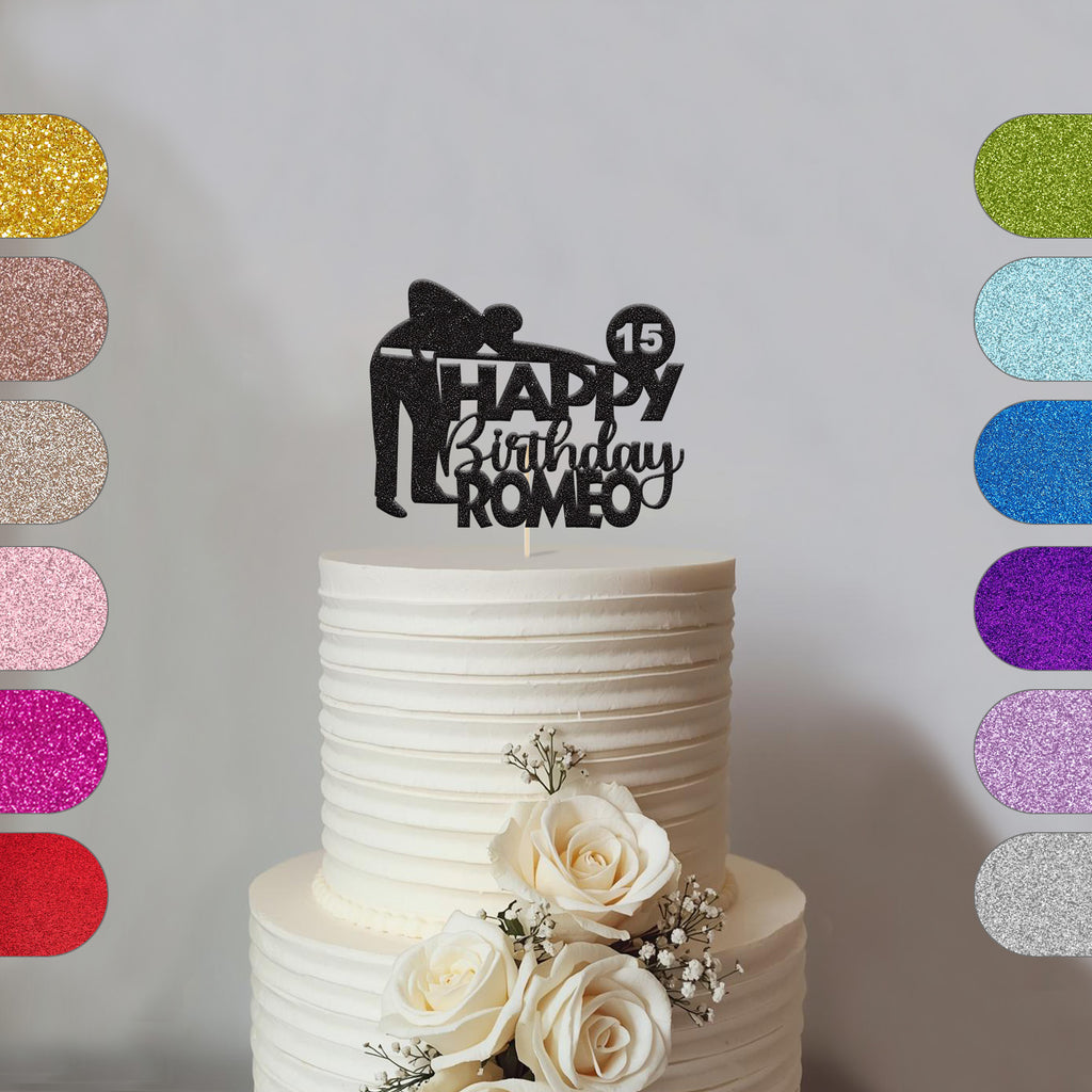 Personalised Snooker Birthday Cake Topper Any Age and Name - hero