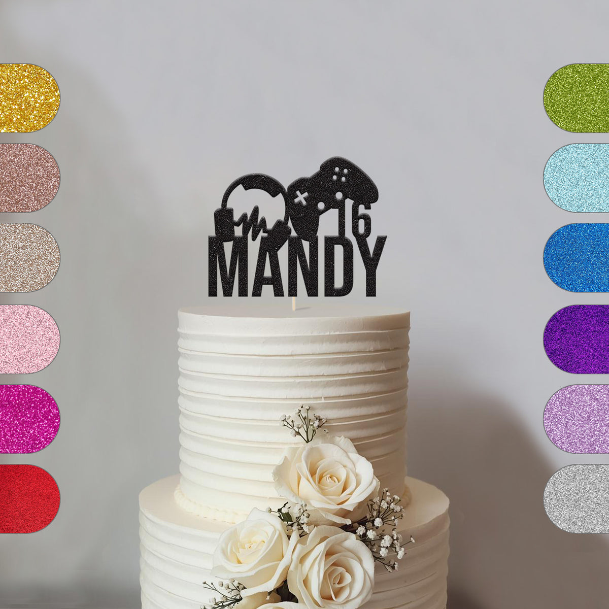 Personalised Gaming Birthday Cake Topper Any Age and Name - hero