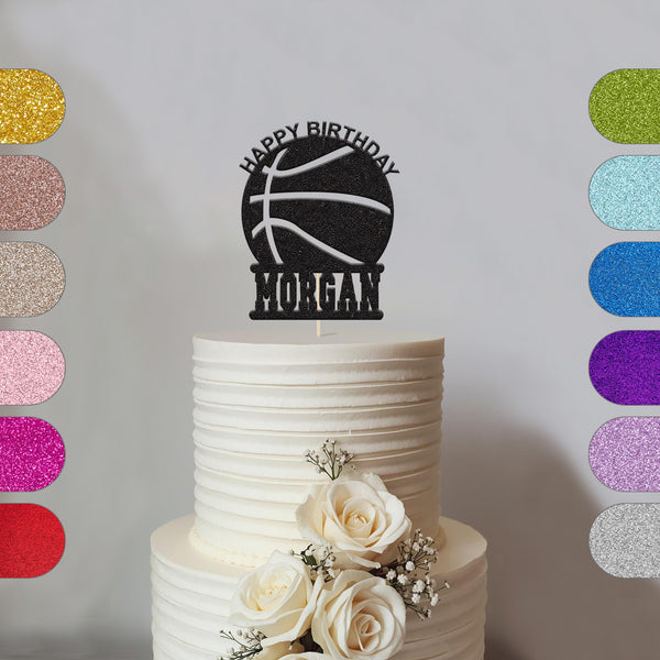 Personalised Basketball Varsity Cake Topper – Name - hero