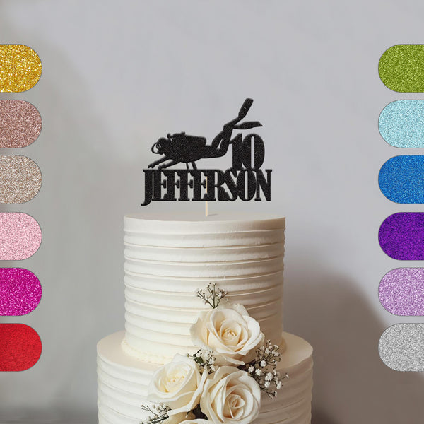 Personalised Scuba Diver Cake Topper – Name & Age - hero