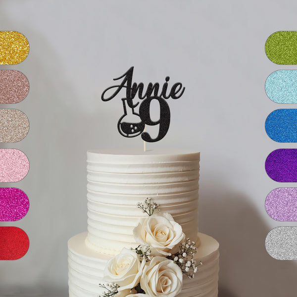 Personalised Science Flask Cake Topper – Name & Age - hero