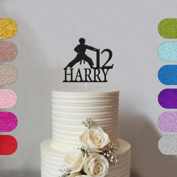 Personalised Karate Punch Cake Topper – Name & Age - hero
