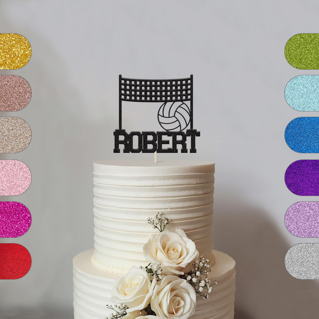 Personalised Volleyball Net and Ball Cake Topper – Name - hero