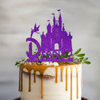 Personalised Fairy Castle Cake Topper with Name and Age – Custom Princess Birthday Cake Decoration