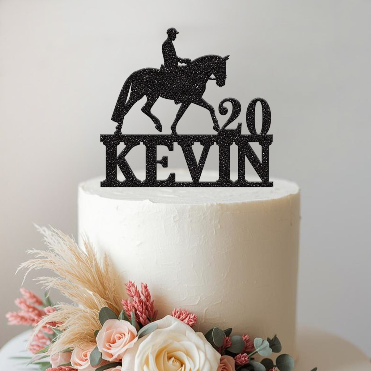 Personalised Side-View Horse Rider Cake Topper – Name & Age - view 2