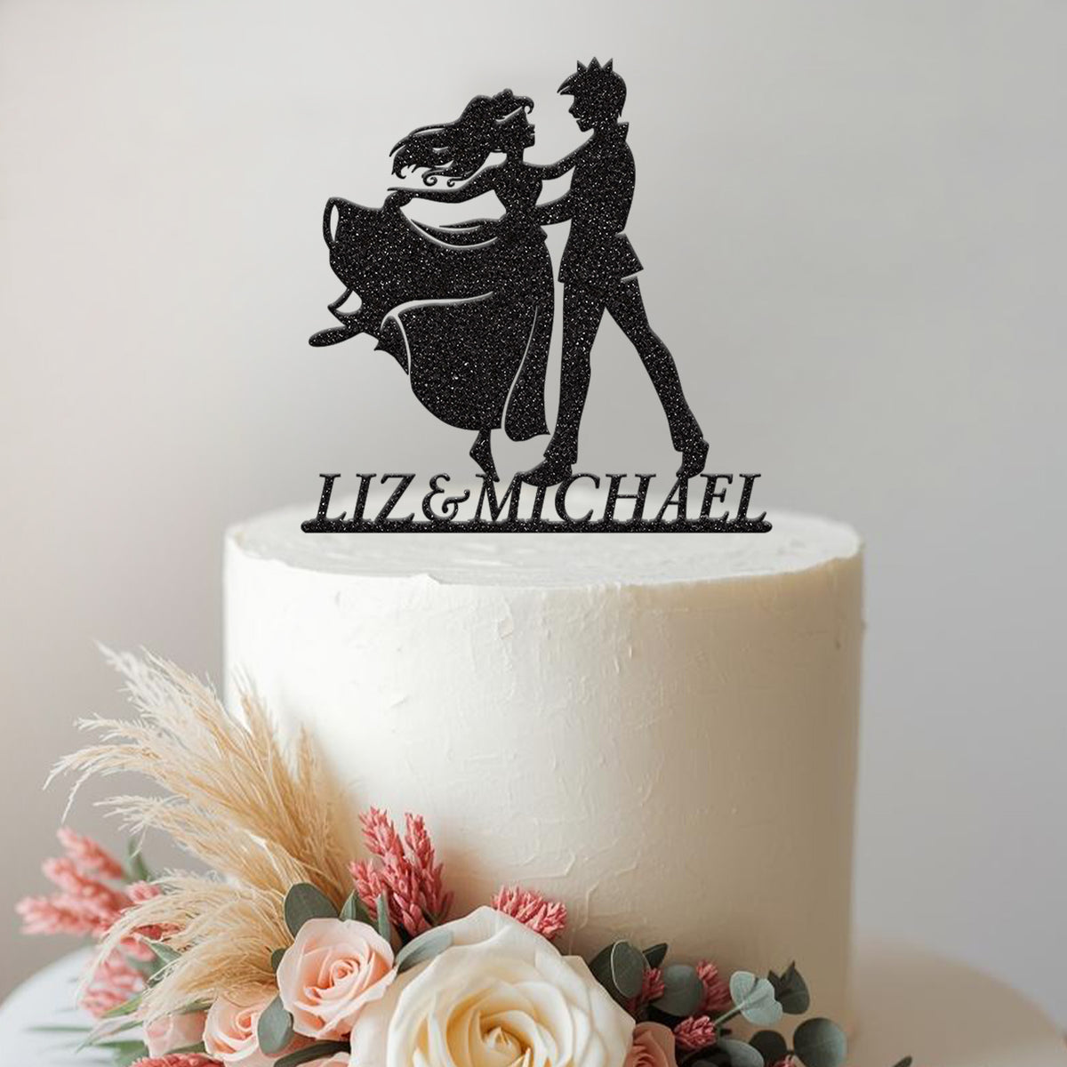 Personalised Prince & Princess Wedding Cake Topper – Names - view 2 Main image