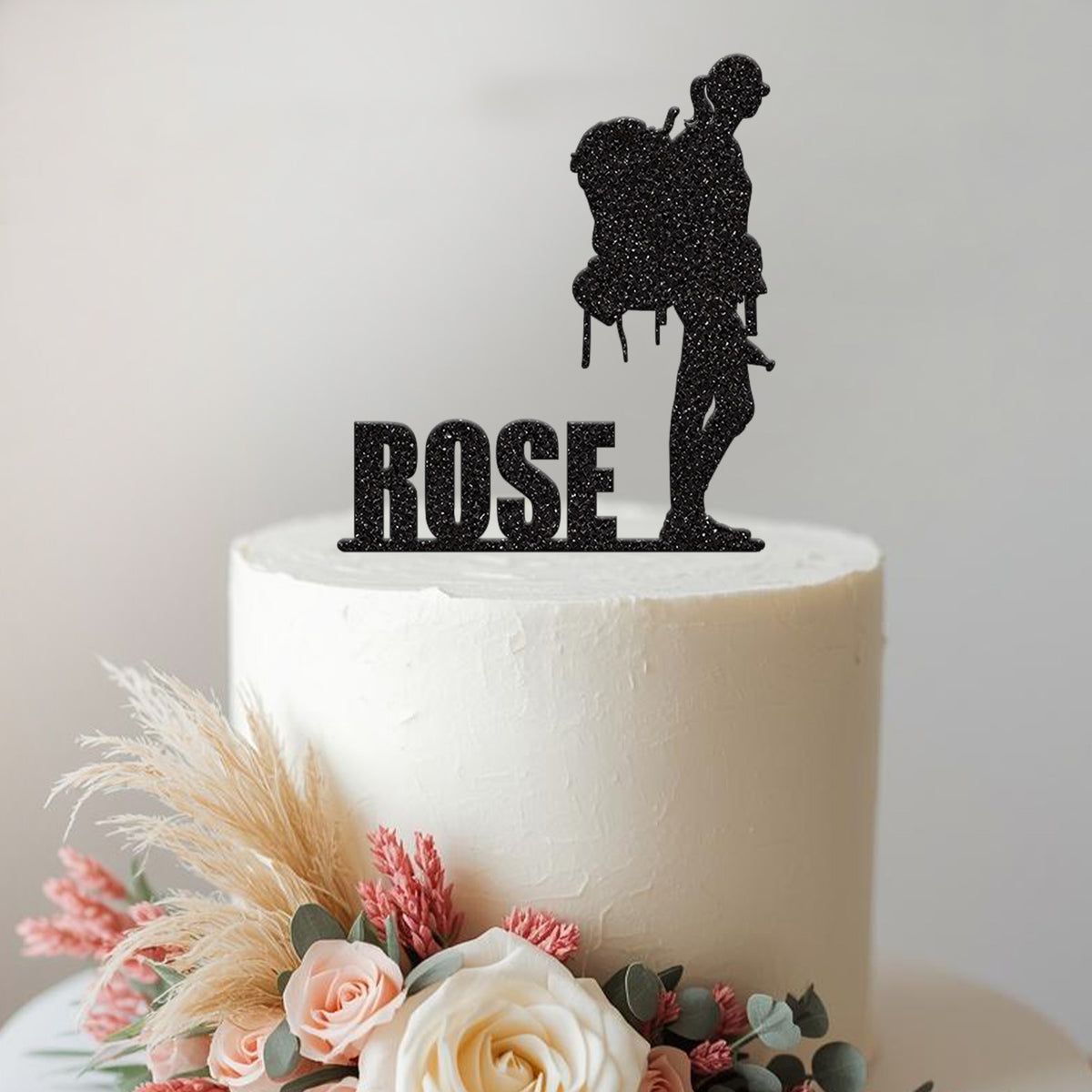 Personalised Female Backpacker Cake Topper – Name - view 2