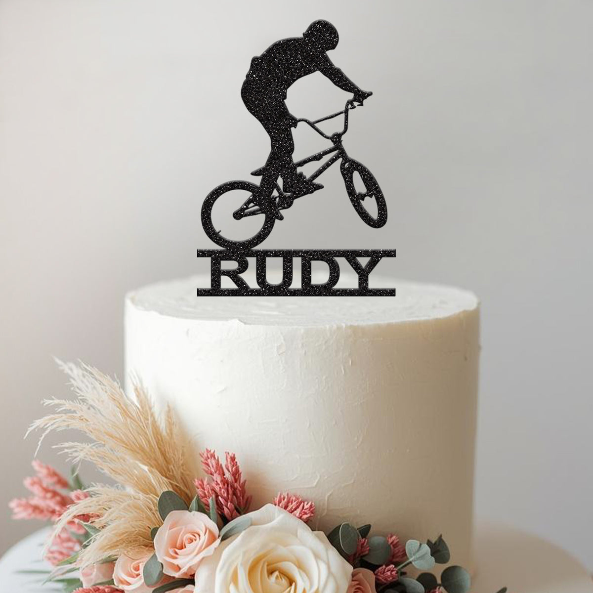 Personalised BMX Jump Cake Topper – Name - view 2