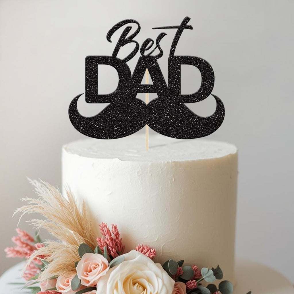 Best Dad Moustache Cake Topper - view 2
