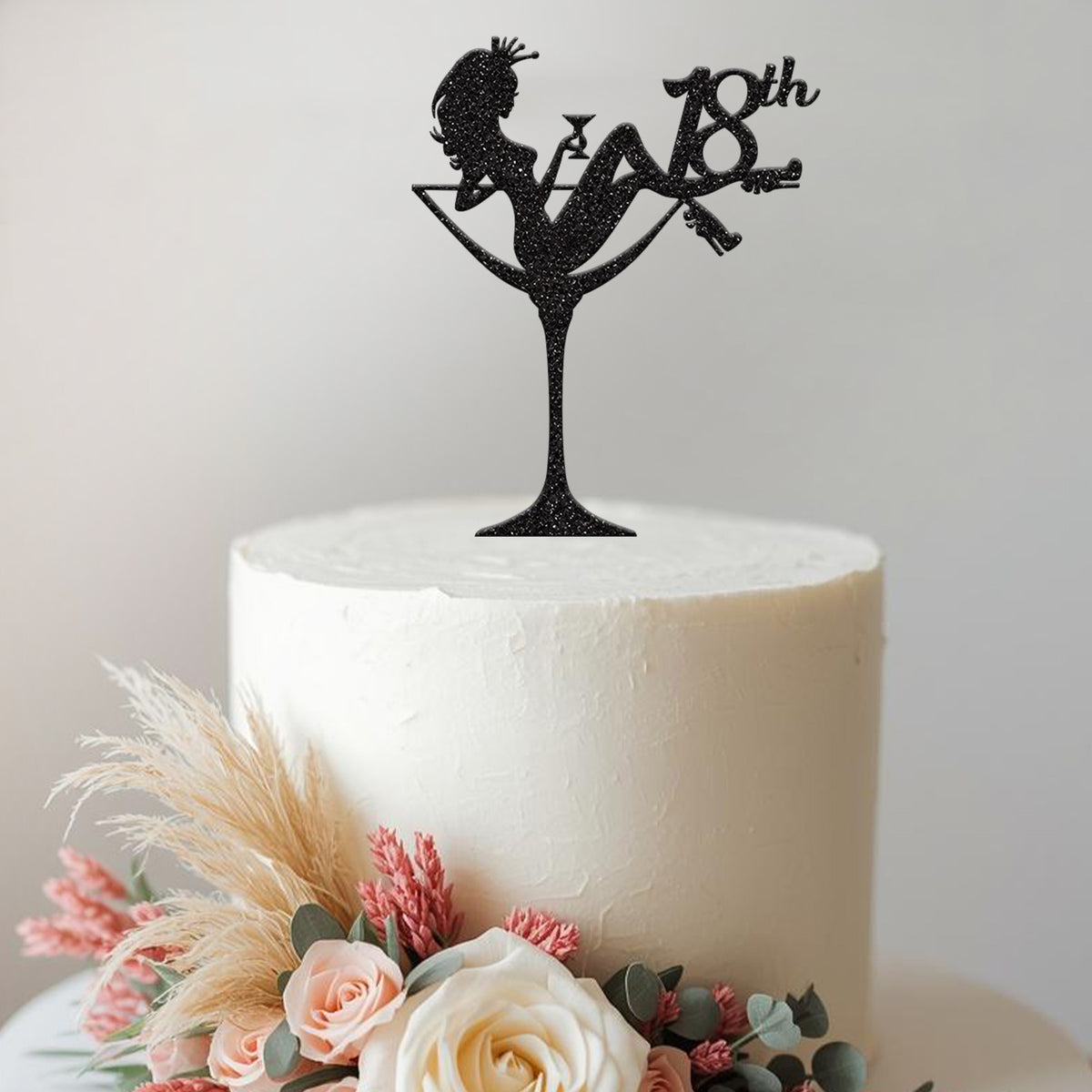 18th Birthday Cocktail Glass Woman Cake Topper - view 2 Main image