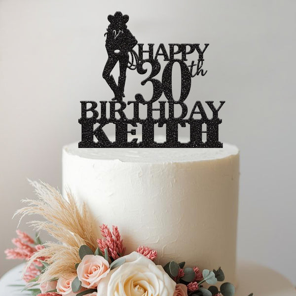Personalised Standing Cowboy Cake Topper – Name & Age - view 2