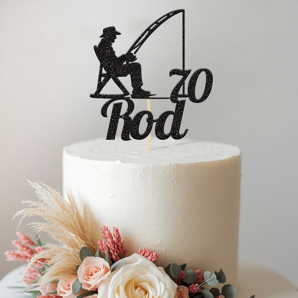 Personalised Seated Fisherman Cake Topper – Name & Age - view 2