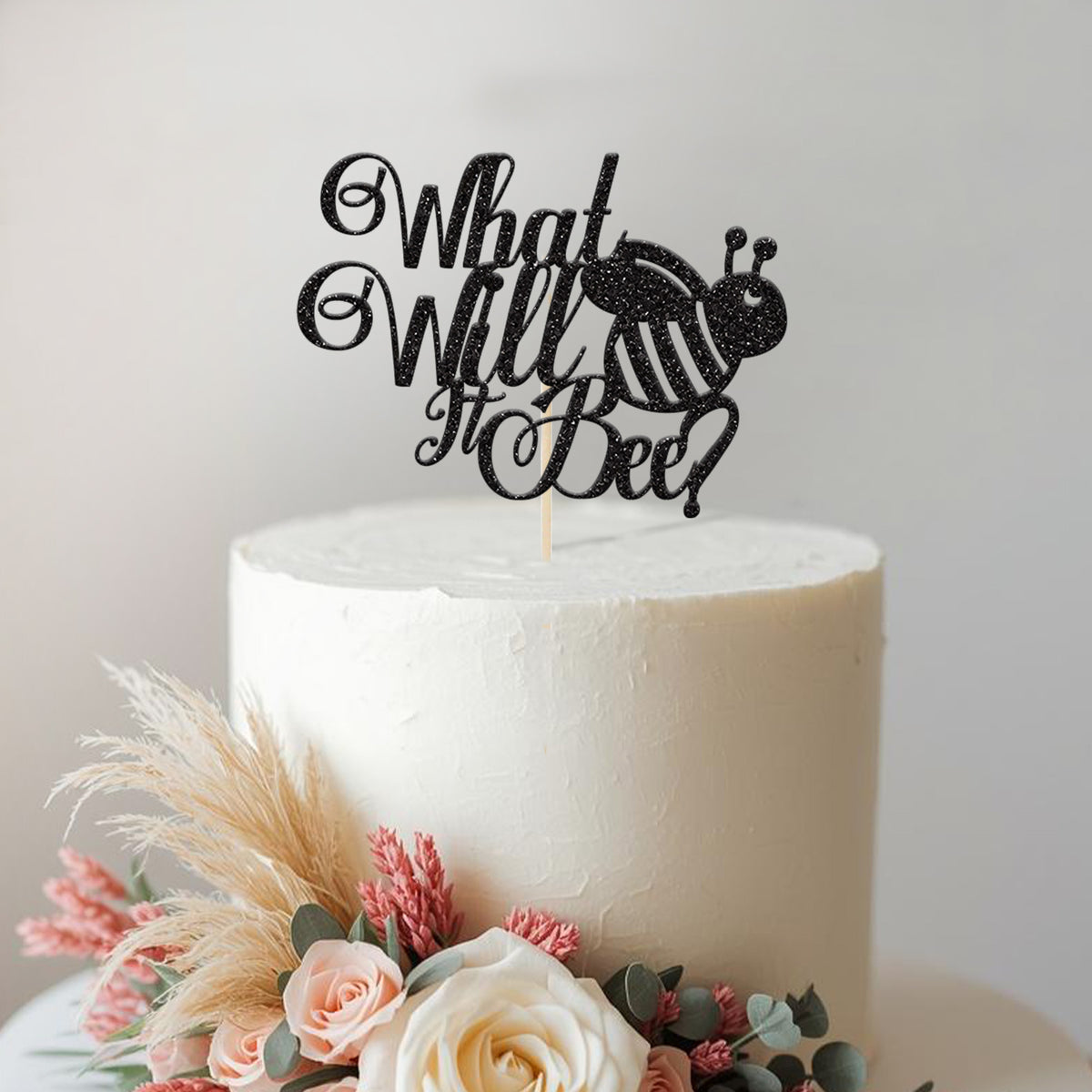 What Will It Bee? Script Bee Cake Topper - view 2