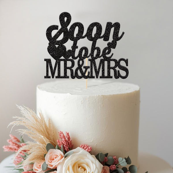 Soon to Be Mr & Mrs Hearts Engagement Cake Topper - view 2