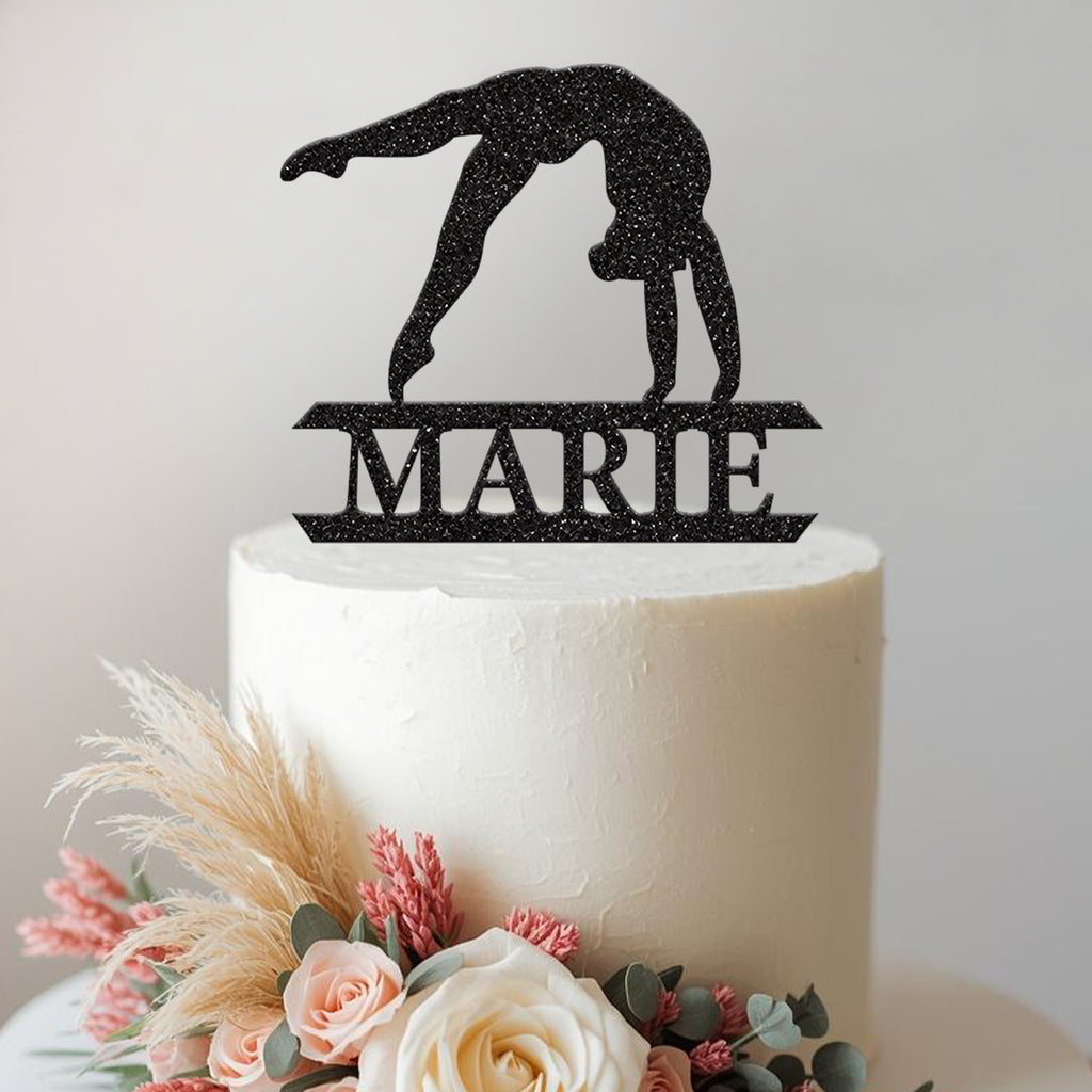 Personalised Gymnast Backbend Cake Topper – Name - view 2