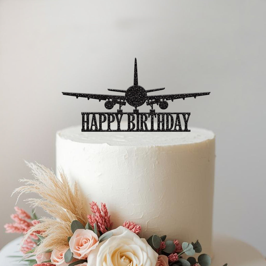 Aeroplane Happy Birthday Cake Topper - view 2