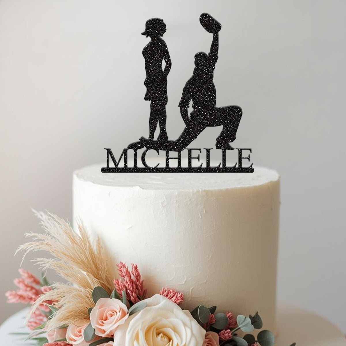 Personalised Modern Dance Duo Cake Topper – Name - view 2