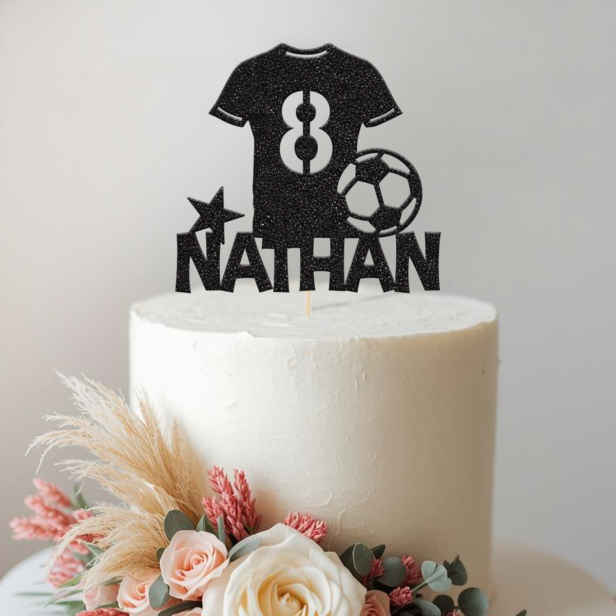 Personalised Football Shirt Cake Topper – Name & Number - view 2