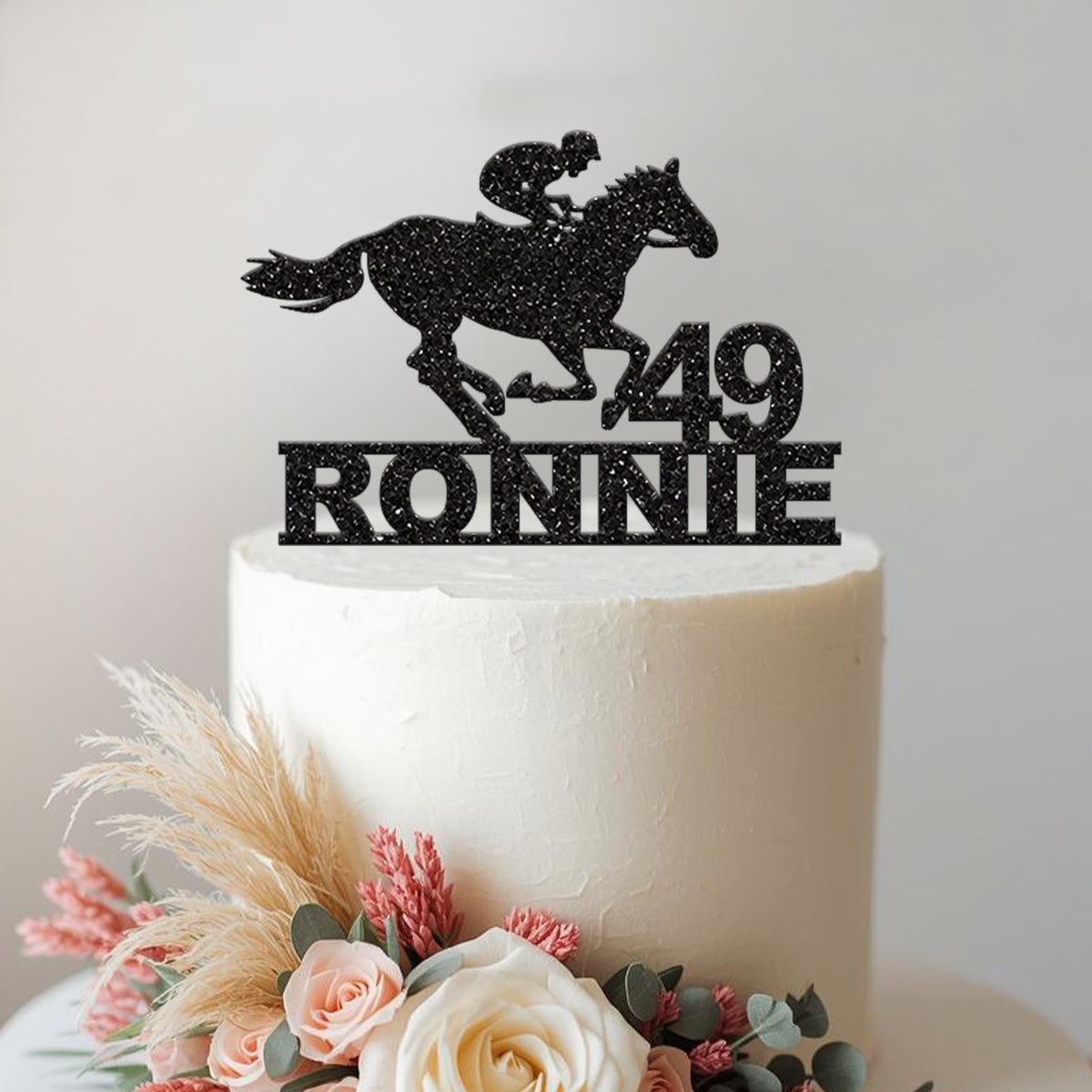 Personalised Horse Racing Cake Topper – Name & Age - view 2