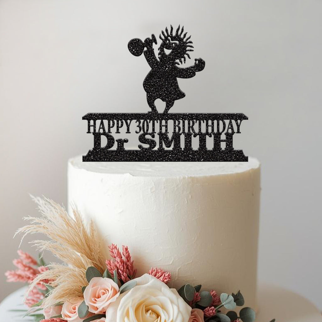 Personalised Mad Scientist Flask Cake Topper – Name & Age - view 2