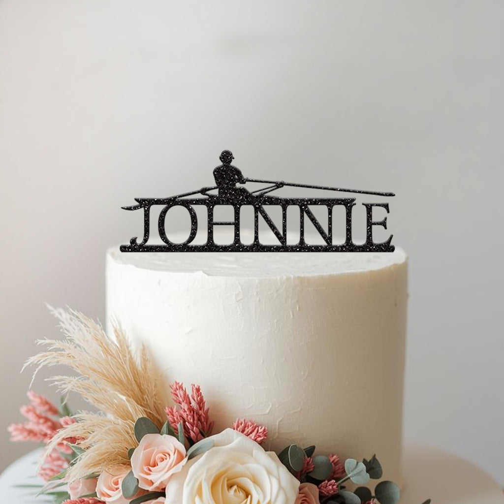 Personalised Rowing Cake Topper – Name - view 2