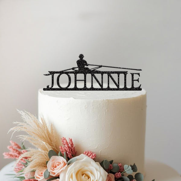 Personalised Rowing Cake Topper – Name - view 2