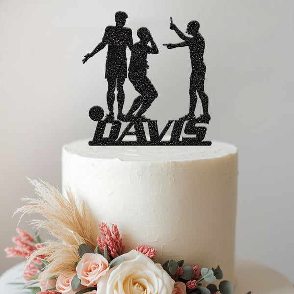 Personalised Football Referee Cake Topper – Name - view 2