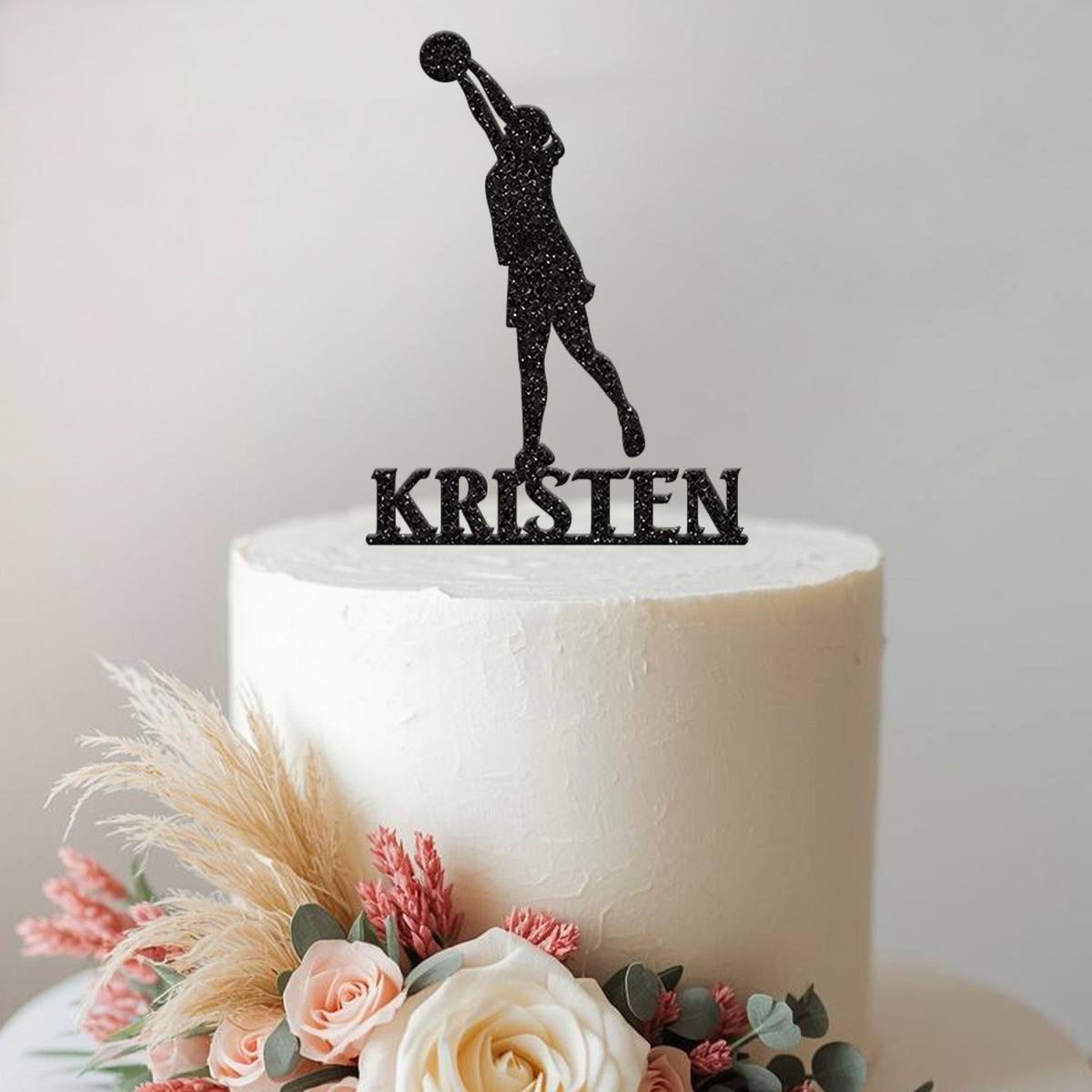 Personalised Netball Player Cake Topper – Name - view 2 Main image
