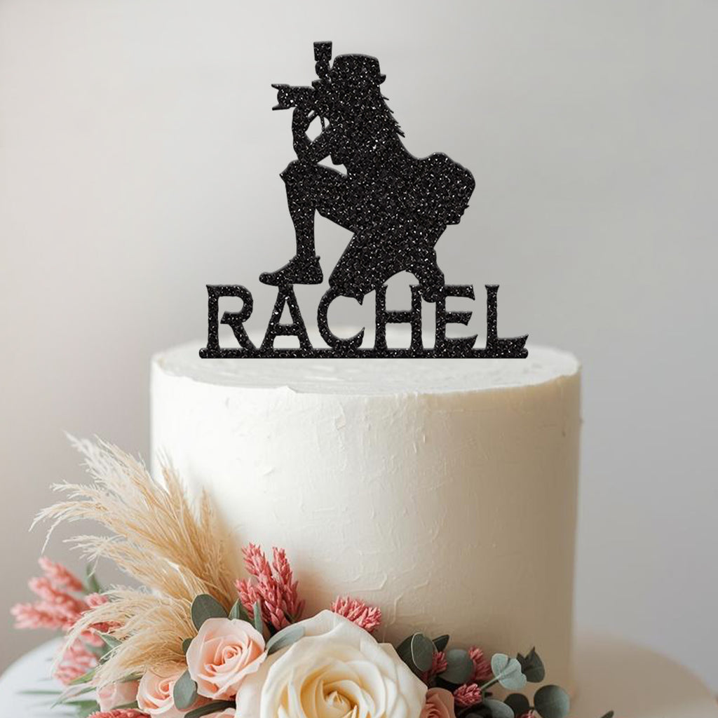 Personalised Female Photographer Cake Topper with Name - view 2