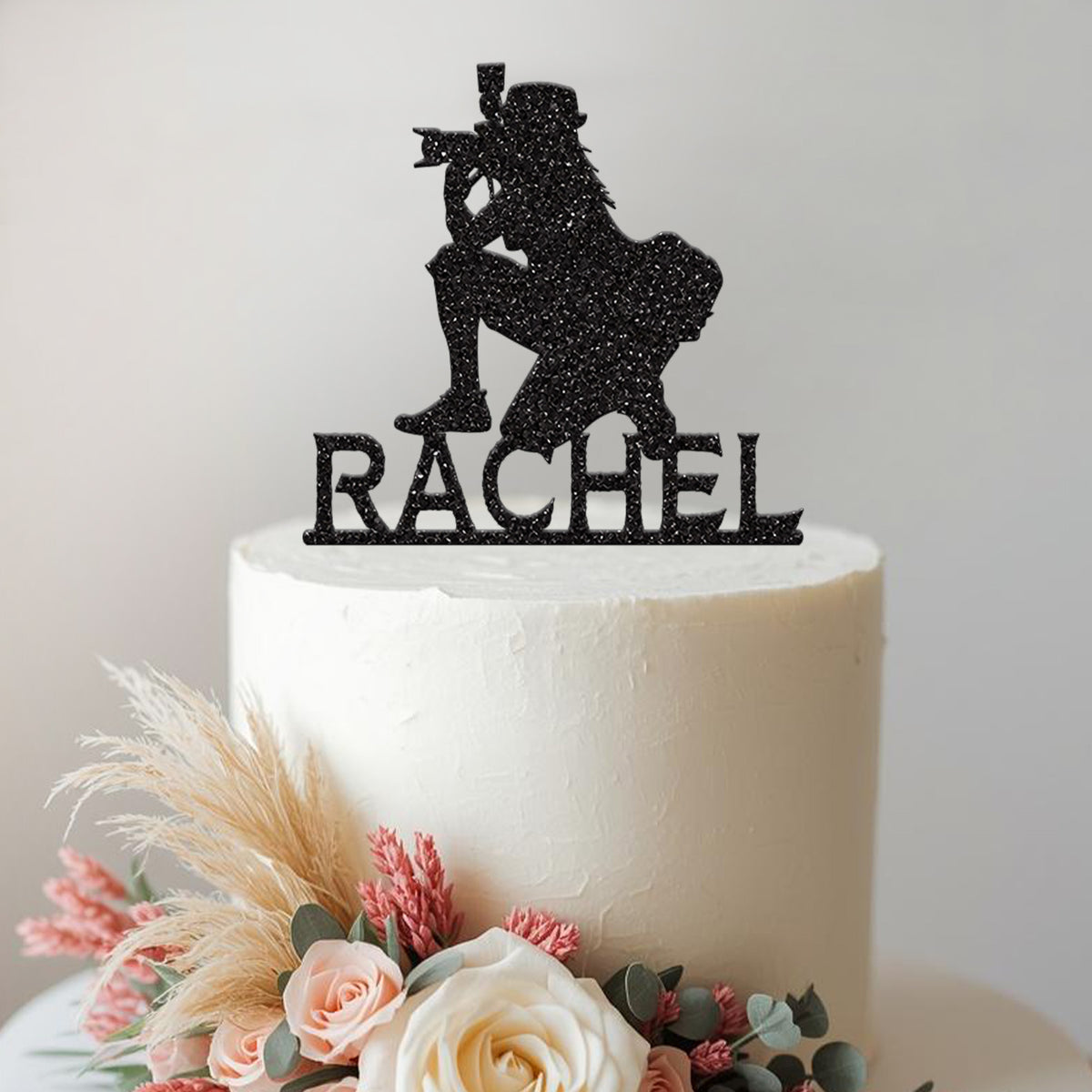 Personalised Female Photographer Cake Topper with Name - view 2
