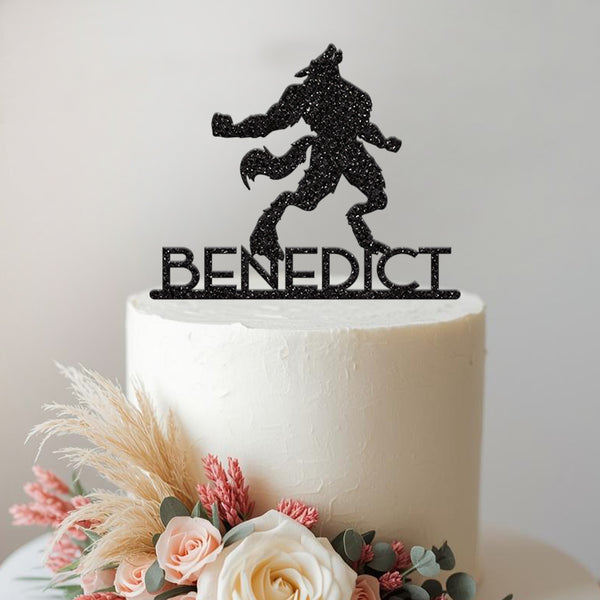 Personalised Werewolf Cake Topper with Name - view 2