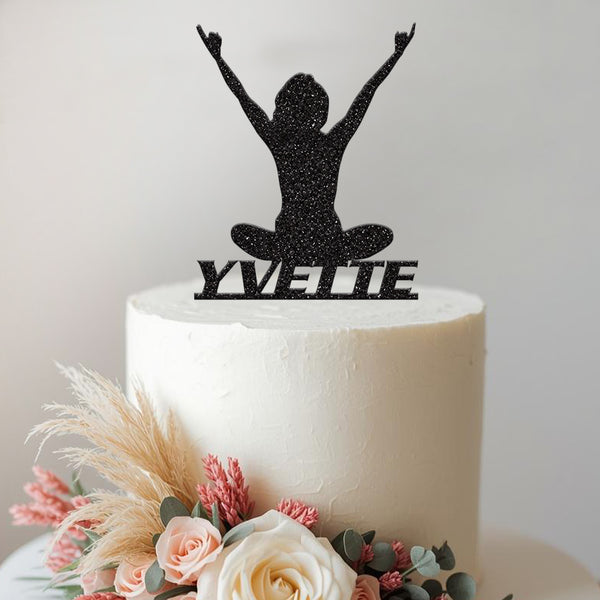Personalised Yoga Cake Topper with Name - view 2