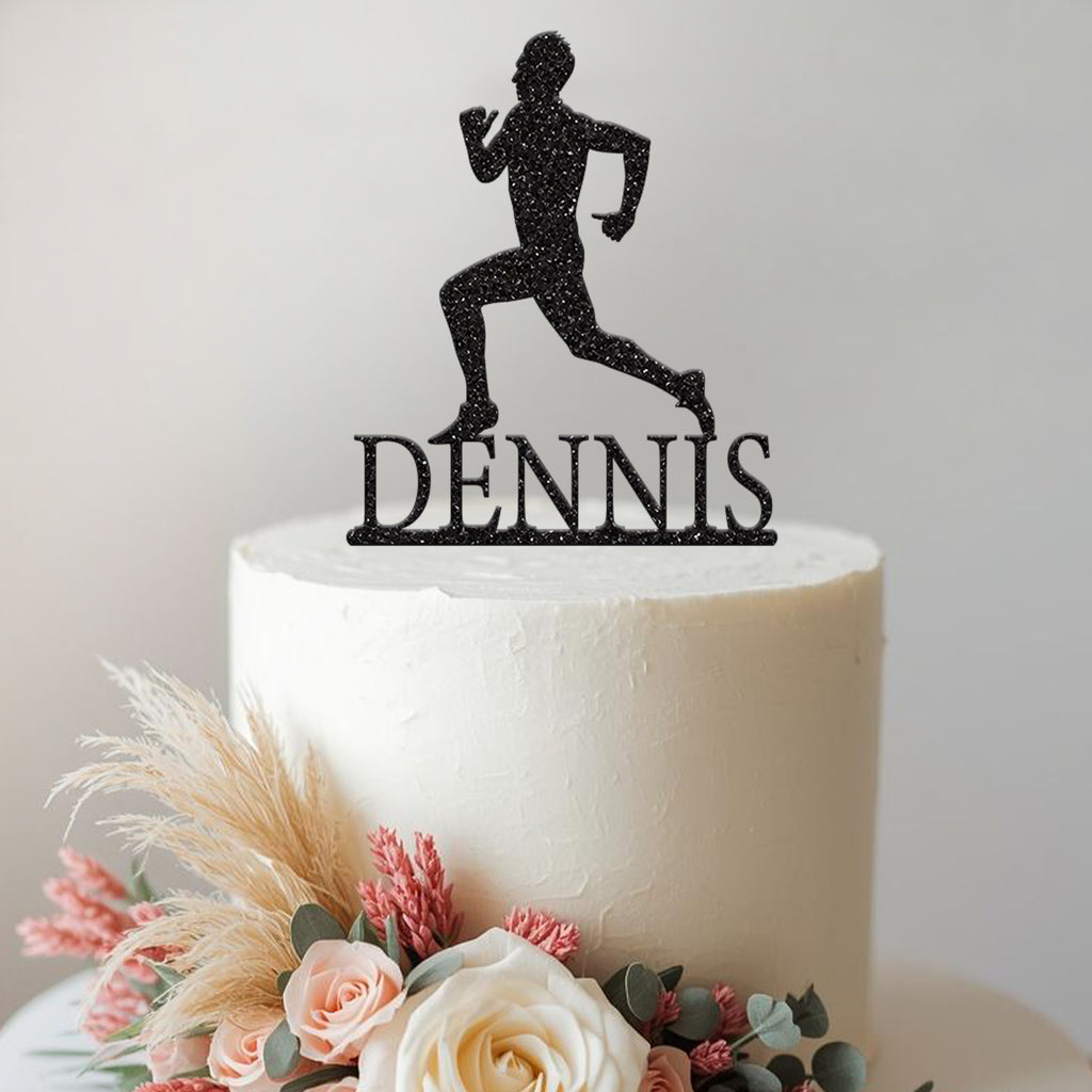 Personalised Running Cake Topper with Name - view 2