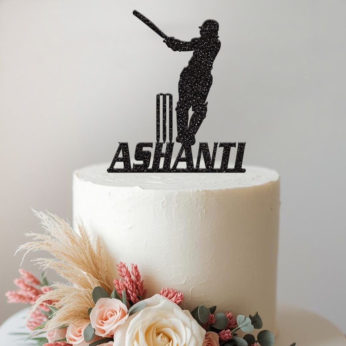 Personalised Cricket Player Cake Topper with Name - view 2