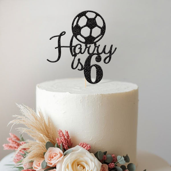 Personalised Football Birthday Cake Topper Any Age and Name - view 2