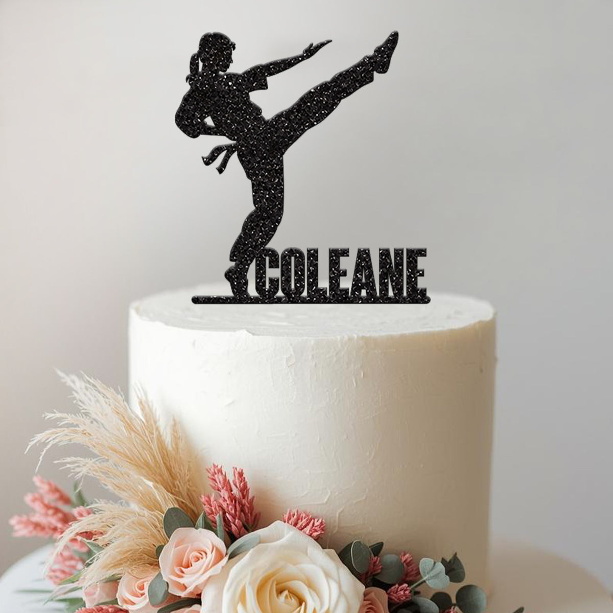 Personalised Karate Cake Topper with Name - view 2
