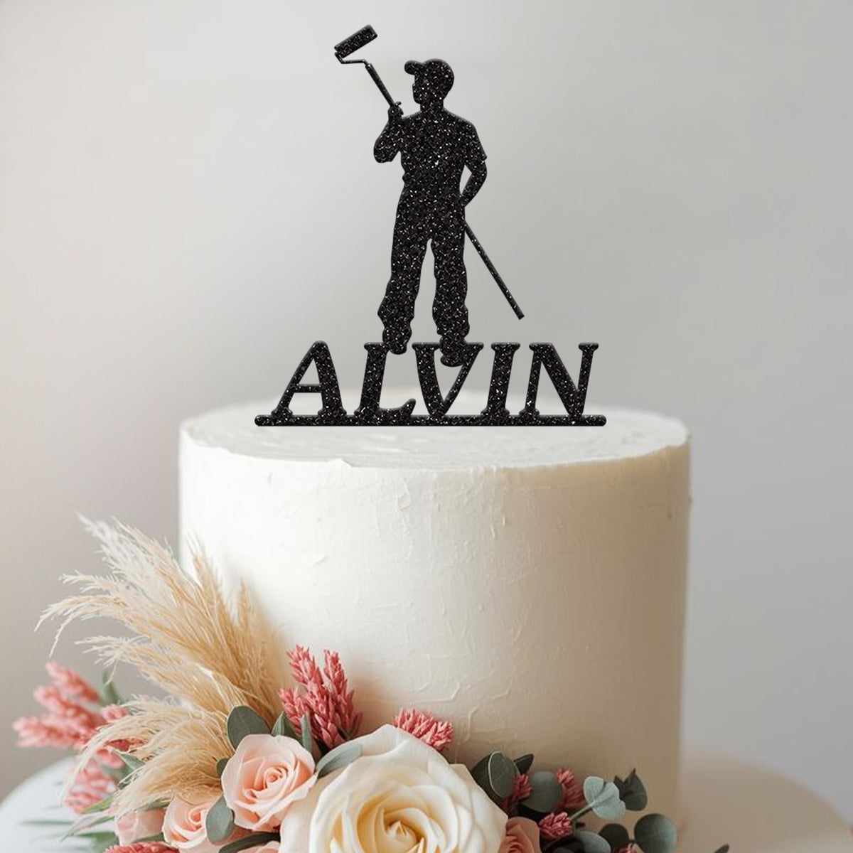 Personalised Painter and Decorator Cake Topper with Name - view 2