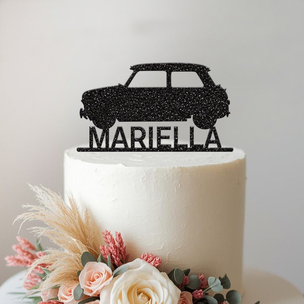 Personalised Classic Car Cake Topper with Name - view 2