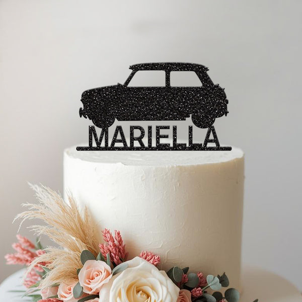 Personalised Classic Car Cake Topper with Name - view 2